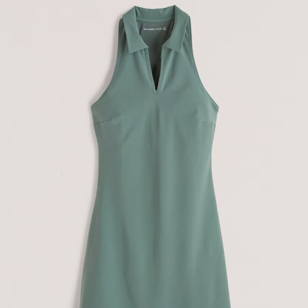 NEW WITH TAGS Abercrombie & Fitch Travelers Polo Mini active Dress Teal Size L